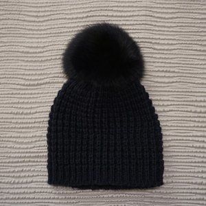 Kyi Kyi Navy Knit Hat with Pompom Never Worn with Tags